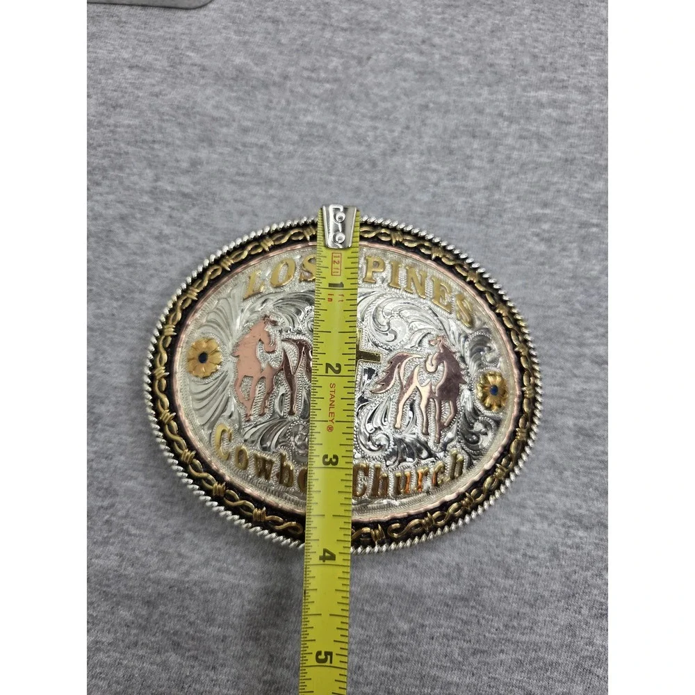 Lone Star Silversmith Lost Pines Cowboy Church Rodeo Belt Buckle